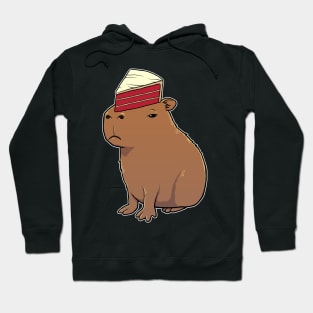 Capybara with Red Velvet Cake on its head Hoodie